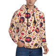 thumbnail image 2 of Naloa gold Skull Guitar record Men's Casual Hooded Collar Drawstring Hoodies Pullover Sweatshirts Casual Long Sleeve Shirts-Medium, 2 of 7