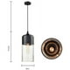 thumbnail image 5 of Lámpara colgante de diseño de cilindro alargado de vidrio contemporáneo, lámpara colgante con cuerda ajustable para comedor, dormitorio, oficina, sala de estar, bar, cafetería (negro, bombillas no, 5 of 5