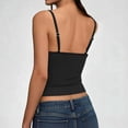 thumbnail image 5 of Tank Tops with Built in Bras Padded Summer Spaghetti Strap Sleeveless Cami Undershirts Fitted Basic Workout Shirts Featuring Soft Stretch Fabric Black L, 5 of 7