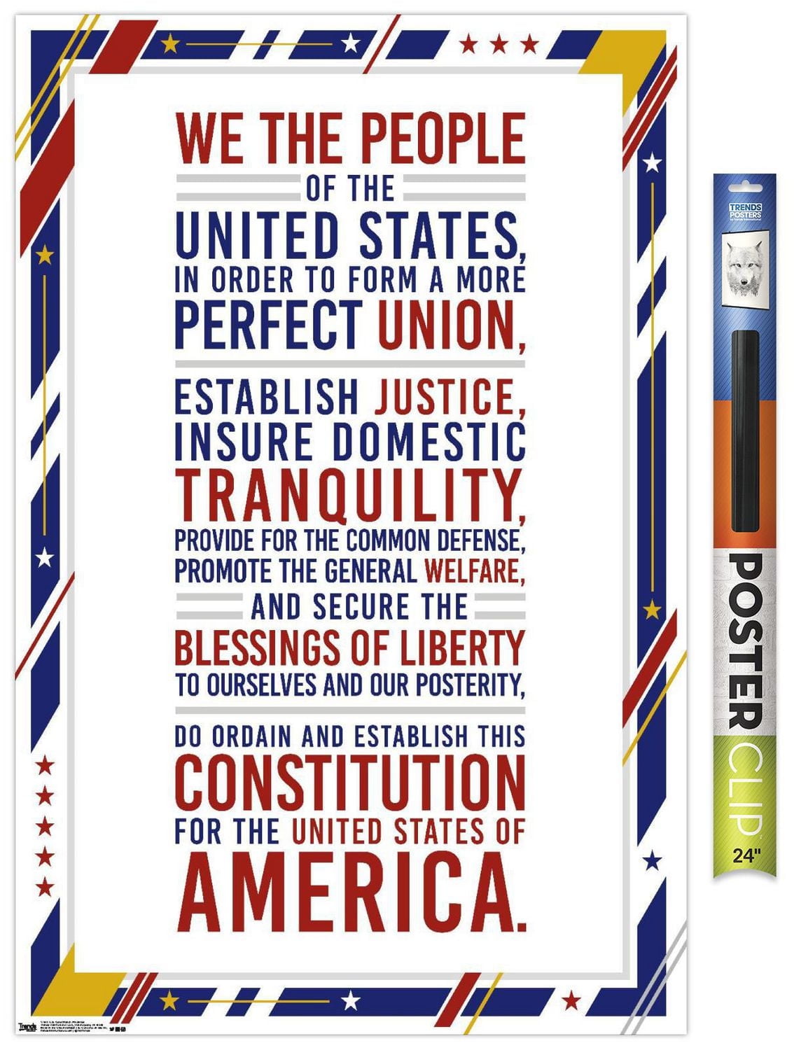 The United States Of America - Constitution Preamble Wall Poster, 22.375" x 34"
