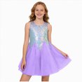 thumbnail image 1 of Gubotare Robe en Tulle pour Bébé Robe en Tulle pour Tout-Petit Fille Été à Volants Sans Manches Robe Décontractée de Mode pour Bébé Fille Taille 6-7 (Violet, 6-7 Ans), 1 of 6