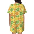 thumbnail image 4 of Womens Pajama Sets With Pocket, Lemon colorful print Lounge Sets Short Sleeve Sleepwear PJ Sets for Women, 4 of 6