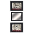 thumbnail image 2 of Set Of Three Hot Bath Black Framed Bathroom Wall Art With Mirror, 2 of 5