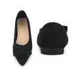 thumbnail image 5 of BLISSFUL STEP Pointed Toe Bow Slip on Ballet Flats for Women Black (Size 8), 5 of 5