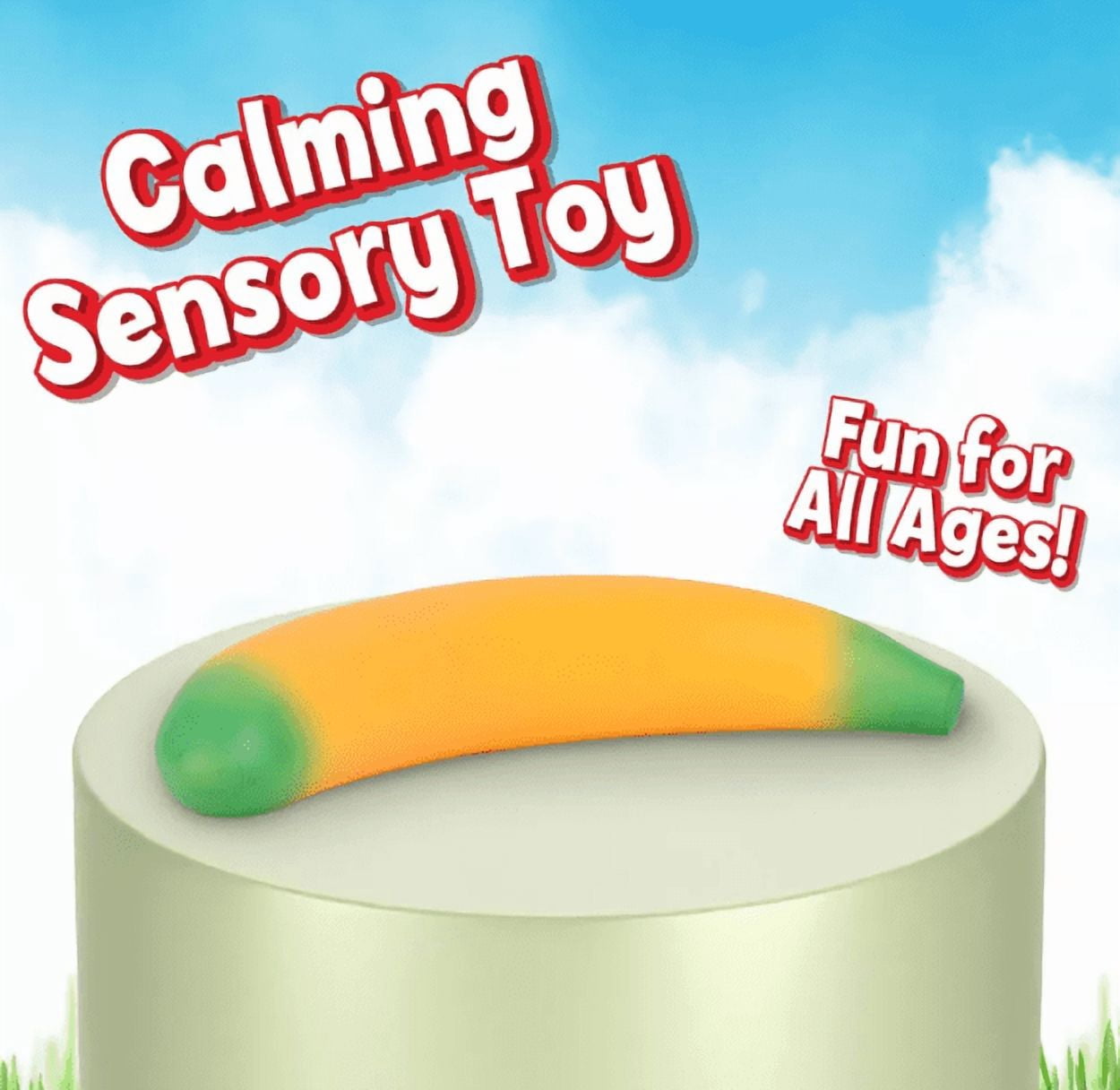 Squeezy Banana Toys, Squeezy Sensory Toys, Slow Rising Squishy Relief Soft Tress Relief & Fidget Toys, Fruit Toys