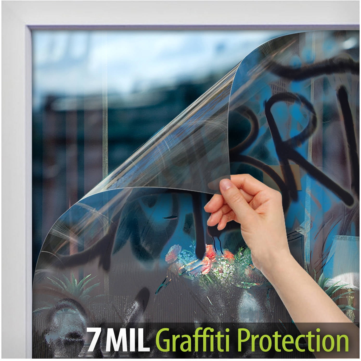 4 mil. -- Safety Window Film with UV Protection