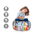 thumbnail image 2 of Modern Storage Toy Bag Chair, Colorful Demonstration of Digital Stripes Graphic Effects and Geometric Motifs, Stuffed Animal Organizer Washable Bag, Small Size, Multicolor, by Ambesonne, 2 of 3