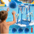 thumbnail image 2 of JoyStone 2-in-1 Floating Pool Basketball Hoops & Pool Ring Toss Game, Pool Basketball Toys with 3 Balls & 12 Rings, Inflatable Swimming Pool Toys for Toddlers, 2 of 8