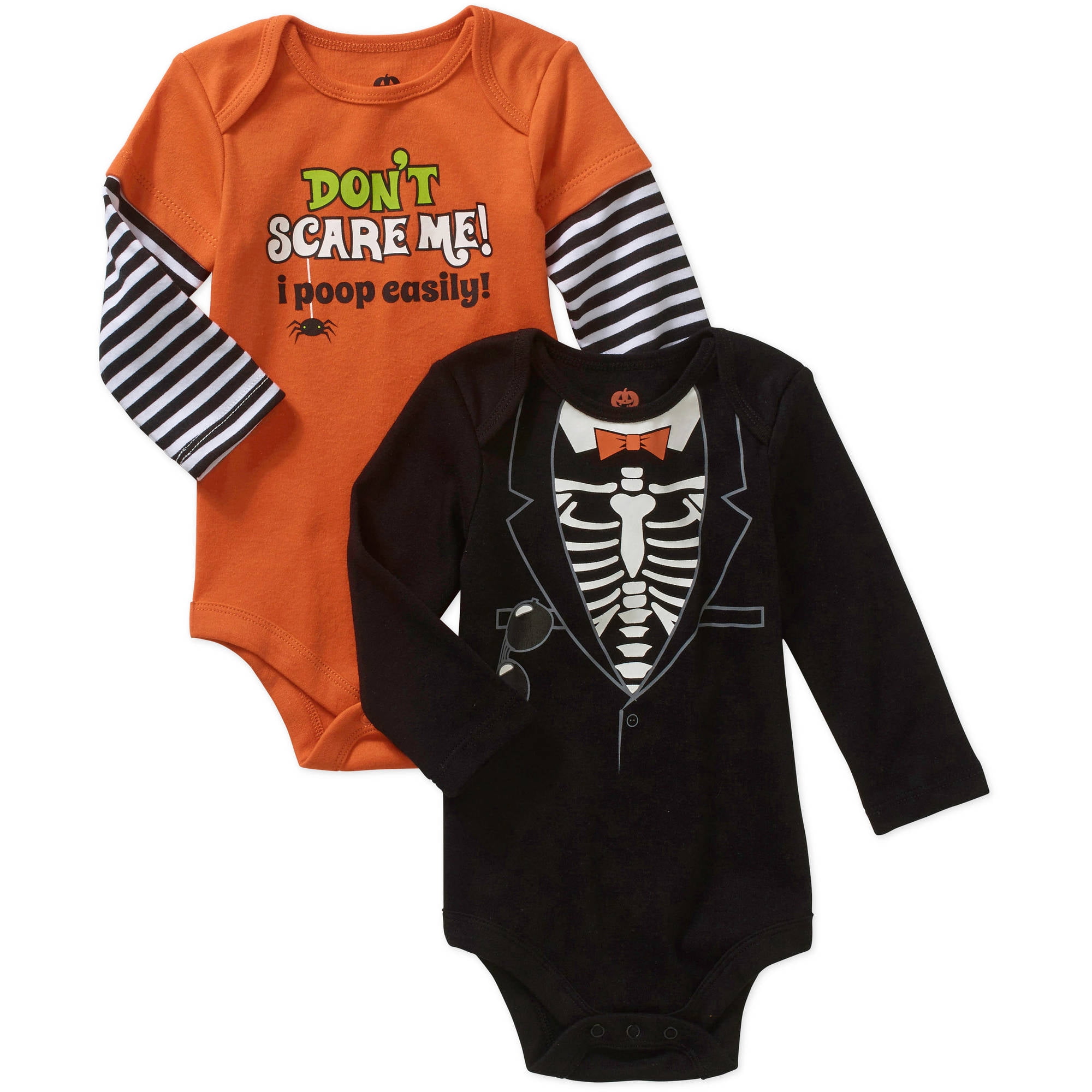 Newborn Baby Boy Spider & Bones Creepers 2 pack