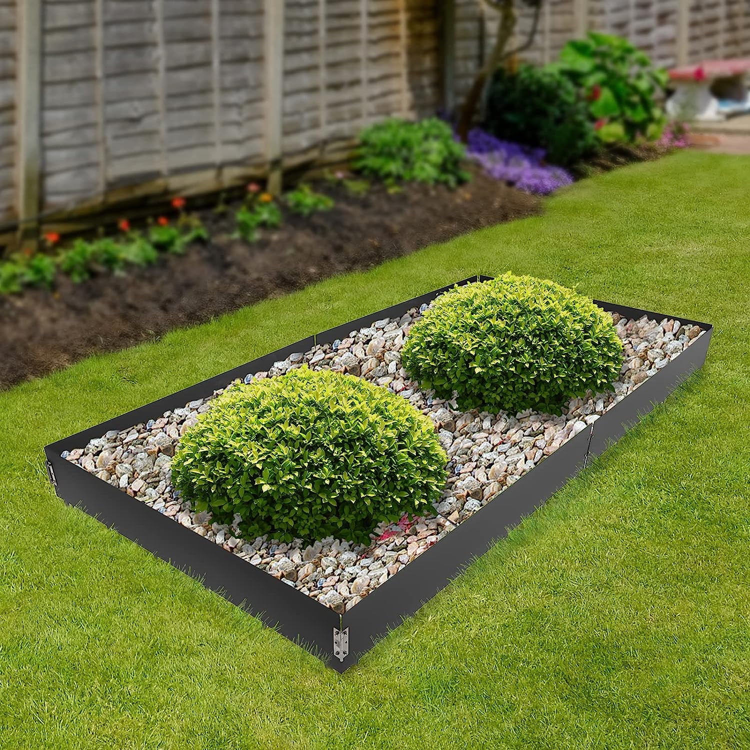 Miumaeov Steel Landscape Edging 4 Pack 40" L x 8" D Steel Garden Edging Border Garden Metal Landscape Edging Border with Hinges for Garden Yard Black