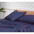 thumbnail image 5 of RUVANTI 100% Cotton Sheets – King Size Percale Bedding, Cooling & Breathable Floral Design, Durable with a Crisp, Soft & Comfortable Feel, 16" Deep Pocket, 4-Piece Set, Nautical, 5 of 8