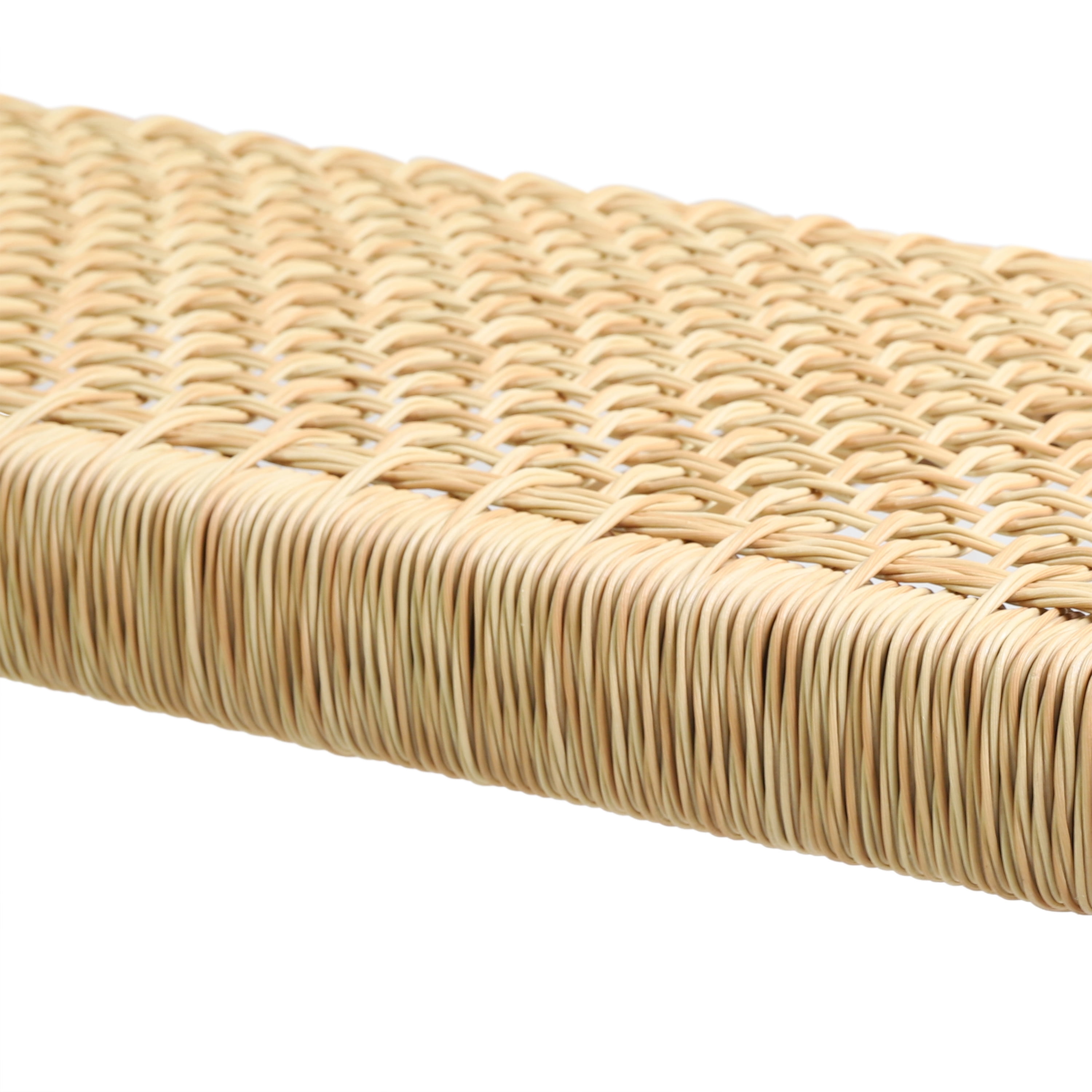Outdoor Backless Garden Bench, Acacia Wood Public Rest Seat for Patio Garden, Teak Brown