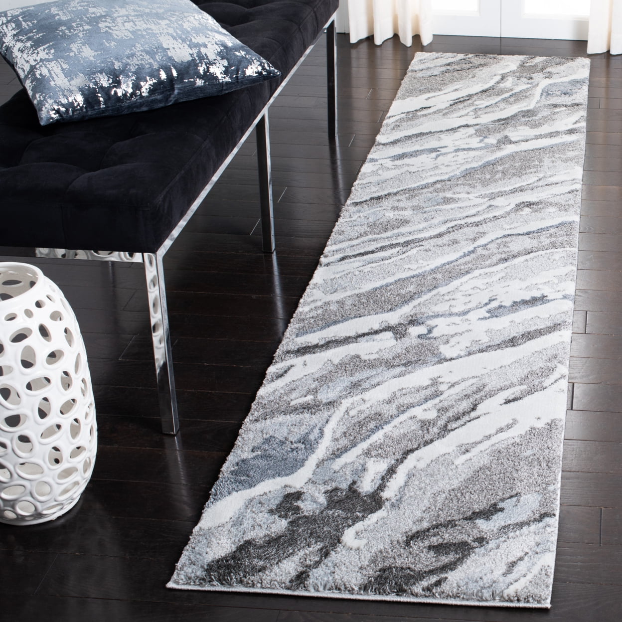 SAFAVIEH Century Hyde Camouflage Area Rug, Grey/Blue, 8' x 10'