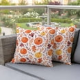 thumbnail image 4 of Fall Pumpkin Pillow Covers 2 Pack Maple Leaves Thanksgiving Autumn Harvest Pillowcase Waterproof Outdoor Throw Pillow Cover for Patio Garden Square Cushion 20”x20”, 4 of 9