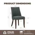 thumbnail image 2 of Upholstered Dining Chair Wood Mid Century Side Chair for Kitchen Desk, Dining Room and Restaurant, Set of 4, Dark Gray, 2 of 10