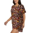 thumbnail image 2 of Wukai 70s Groovy Hippie Retro Print Women's Pajama Set - Short-Sleeve Top and Shorts with Elastic Waistband and Pockets for Loungewear, Yoga, and Casual Wear-Medium, 2 of 8