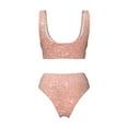 thumbnail image 5 of Daiia Rose Gold Glitter Women's Bikini Set Two Piece Swimsuit High Waisted Bikini Adjustable Straps Bikini Perfect for Beach, Pool, and Summer Vacation-Large, 5 of 9