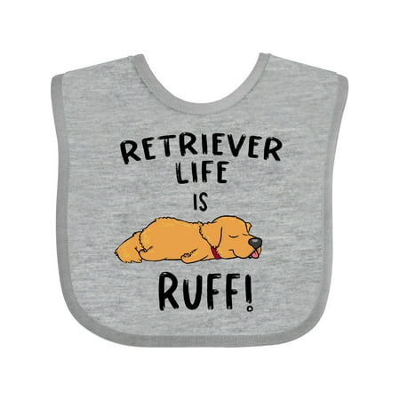 

Inktastic Retriever Life is Ruff! Longhaired Golden Gift Baby Boy or Baby Girl Bib
