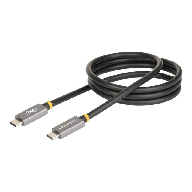 StarTech.com 3ft (1m) USB4 Cable, USB-IF Certified USB-C Cable, 40 Gbps, USB Type-C Data Transfer Cable, 100W Power Delivery, 8K 60Hz, Compatible w/Thunderbolt 4/3/USB 3.2 - USB C to C cable (CC1M-40G-USB-CABLE) - USB cable - 24 pin USB-C (M) to 24 pin USB-C (M) - USB 2.0 / USB 3.1 / USB 3.2 / USB4 / Thunderbolt 3 / Thunderbolt 4 - 3.3 ft - 4K support, 8K support, USB Power Delivery (100W), up to 40 Gbps data transfer rate - black