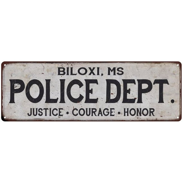 BILOXI, MS POLICE DEPT. Home Decor Metal Sign Gift 8x24 108240012822