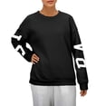 thumbnail image 2 of WEAIXIMIUNG Chandails Camouflage pour Femmes Coupe Ample Décontractée avec Imprimé Lettre Manches Longues Col Rond Chandail, 2 of 5