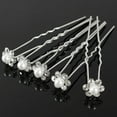 thumbnail image 4 of Grofry Hair Stick 20Packs Wedding Bridal Faux Pearl Rhinestone Flower Pins Clips Silver, 4 of 5