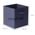 thumbnail image 7 of Casafield Set of 12 Fabric Storage Cube Bins, Navy Blue - 11" Collapsible Foldable Cloth Baskets for Shelves and Cubby Organizers, 7 of 7