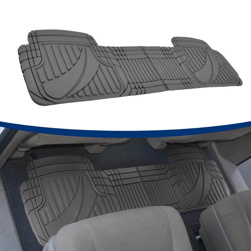 Motor Trend MT-793 Premium FlexTough Advanced Performance Rubber Car Floor Mats, Universal Front & Rear Combo Set with Trunk Cargo Mat Liner for Car Sedan SUV Van, Heavy Duty All Weather Trim To Fit