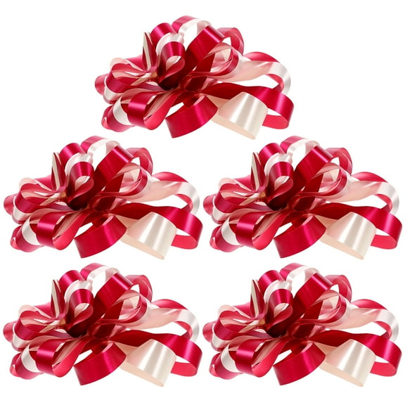 Zehuanyu  5 Pcs Hand Drawn Flower Bow Wedding Scrunchies Jewelry Hanging Organizer Headband Bride Man Red