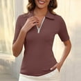 thumbnail image 4 of zbxnLI Women's Half Zip Shirts V Neck Collared Golf Tennis Shirt Lightweight Athletic Tops for Women, 4 of 7