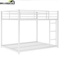 thumbnail image 6 of Bellemave Full Over Full Metal Bunk Bed,Low Bunk Beds with Ladder,Sturdy Floor Bed Frame with Safety Rails for  Teens,Adults,White, 6 of 9