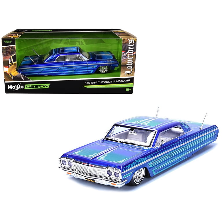 Maisto 32547BL 1964 Chevrolet Impala SS Lowrider Candy Blue with
