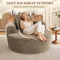 thumbnail image 5 of Muumblus 54" Oversized Round Indoor Chaise Lounge Chair, Boneless Cloud Couch, No Assembly Required, Floor Sofa Chair for Living Room, Brown, 5 of 9