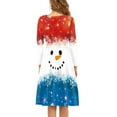 thumbnail image 3 of Suhoaziia Midi Dresses for Women with Designs Size M Christmas 3-Color Snowman Pattern Skater Skirt Long Sleeves Durable Streetwear Winter Trendy Home Party Playwear, 3 of 7