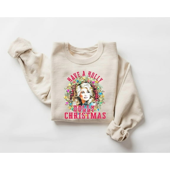 Have A Holly Dolly Christmas, Women Holiday Sweater, Cowgirl Christmas, Western Christmas Sweatshirt