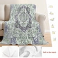 thumbnail image 5 of Green Purple Boho Blanket Soft Cozy Warm Twin Blanket for Bed, Plush Fuzzy Flannel Fleece Blankets for Sofa, Vintage Abstract Art Floral Ethnic Tribe Throw Blankets for Couch Gifts, 60"x80", 5 of 9