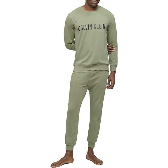 Calvin Klein Intense Power Lounge Long Sleeve Sweatshirt Medium Olive Twist