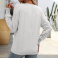 thumbnail image 4 of Scyoekwg Womens Long Sleeve Fall Tops V-Neck Lightweight Tunic Tops Vintage Fashion Loose Fall Clothes Solid Color Dressy Casual Blouses Tops(White,S), 4 of 6