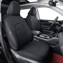 Coverdream Custom Fit Toyota Highlander 2014-2019 Three Row,Second Row Captain Chair Seat Covers &Hybrid - Polyester Full Set Black