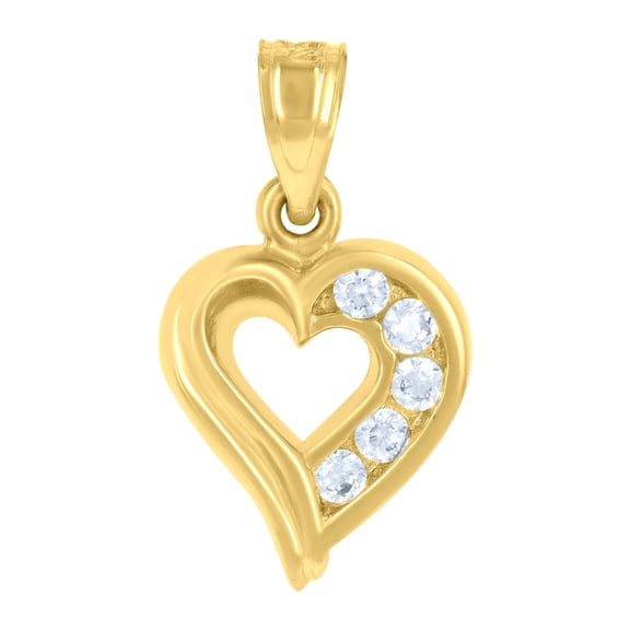10kt Yellow Gold Womens Heart Charm Pendant for Women