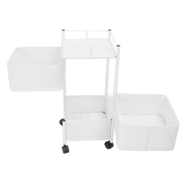 Estante De Verduras Para Cocina, Cesta De Frutas Apilable, Carrito De Cocina Para Verduras Con Ruedas, Carrito De Frutas, Carrito Con Revestimiento De Esmalte Negro
