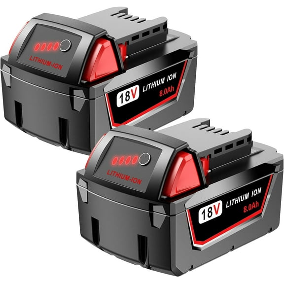 2 Pack 8.0 Ah M18 Batteries for MK 48-11-1860 18v Replacement 18 Volt Max Battery Cordless Tool 2646-22CT,2643-21CT,2641-21CT,2646-21CT,2646-20 Lithium-Ion Battery Pack