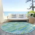 thumbnail image 6 of Addison Rugs Chantille Indoor/Outdoor Transitional Lines Aqua Washable Round Rug, 8' x 8', 6 of 6