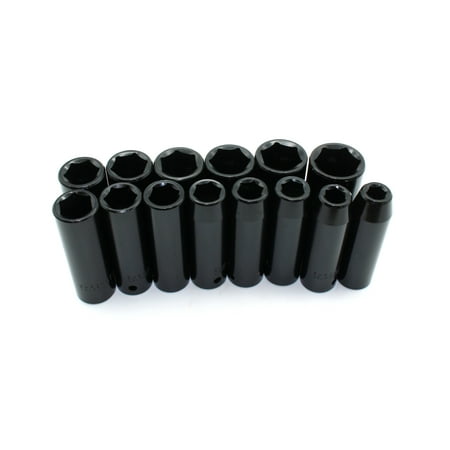 

TEMO 14 pc Deep Impact Metric Socket Bit Set Cr-V 6-Point 10 mm - 24 mm