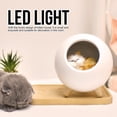 thumbnail image 5 of BIMZUC Cute Cat Night Light Little Pet House LED Atmosphere Lamp, Dimmable Portable Bedroom Lighting with Wooden Base, 1200mAh USB Rechargeable (5.6 inches / 14.3 cm, White), 5 of 5