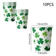 thumbnail image 2 of Kumdkd 10 Pack St. Patrick's Day Paper Cups, 9oz Disposable Party Cups with Shamrock Design, for Hot & Cold Drinks, Holiday Party Supplies, 3.5in, Multicolor, 2 of 5