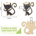 thumbnail image 2 of 40 colgantes de aleación de esmalte con forma de gato, 5 colores, para mascotas, felinos, animales pequeños, chapados en oro., 2 of 7