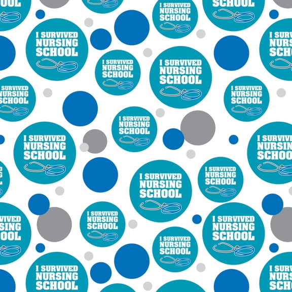 I Survived Nursing School Stethoscope RN Premium Gift Wrap Wrapping Paper Roll