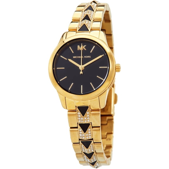 Michael Kors Runway Mercer Quartz Black Dial Ladies Watch MK6672