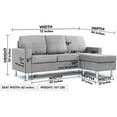 thumbnail image 4 of Divano Roma Furniture Small Space Modern Sectional Sofa, Gray, 4 of 5
